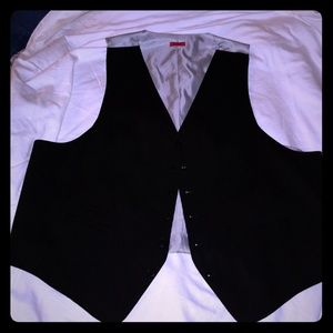 Black wool Vest waistcoat - John Varvatos USA XXL